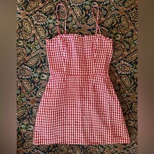 Reformation Red and White Checkered Dress